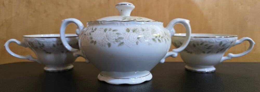 Sheffield Fine China Sugar Bowl and Tea Cups